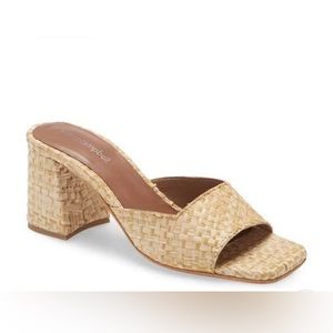 Jeffrey Campbell raffia woven platform heel sandal! Size 7.5